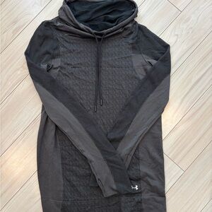 Under Armour Charcoal and Black Loose Mock Neck Athletic Layer